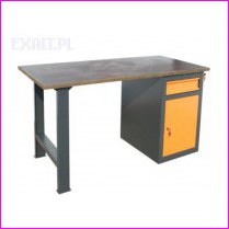 St� warsztatowy na cokole SS-P, wymiar sto�u: 1500 x 745 x 30 mm + modu�y SS-d-1 szuflada/drzwi, kolor RAL-7016