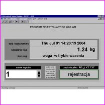program umoliwiajcy wizualizacj oraz rejestracj wskaza wagi przez RS 232