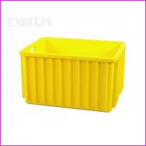 Pojemnik transportowy 80x60, kolor ��ty, wymiary zewn�trzne 800x600x450mm, wysoko�� przy sztaplowaniu 420mm