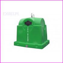Pojemnik na odpady oglne i segregowane MiniLeader RML01500GN, pojemno 1,5 m3, dugo 1,6 m, szeroko 1,2 m, wysoko 1,44 m, kolor zielony