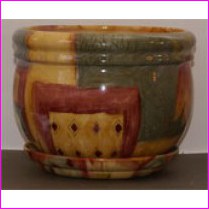 doniczki ceramiczne, ozdobne, stojca, doniczki okrge, szerokie, kolorowe