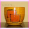 Doniczka Ceramiczna Classic 4 o �rednicy 23cm. Wz�r Kwadrat. Pomara�czowa. Cena za 6szt
