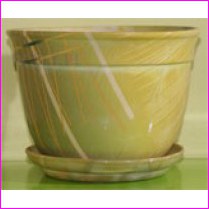 doniczka ceramiczna, kolorowa, gliniana, ozdobna, o rednicy 21cm, ozdobiona wzorkiem, ozdobna