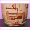 Doniczka Ceramiczna Tapeta Kwadrat 2 o �rednicy 13cm. Wz�r 25. Cena za 6szt