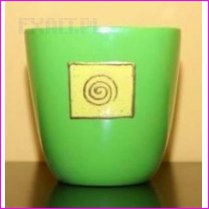 Doniczka Ceramiczna Kwadrat 1 o �rednicy 10,5cm. Wz�r 03. Piaskowa. Cena za 6szt