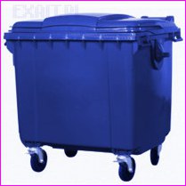 Pojemnik na odpady bytowe - model MGB 1100 FL niebieski, o pojemnoci 1100 litrw