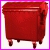 Pojemnik na odpady bytowe - model MGB 1100 RL czerwony, o pojemno�ci 1100 litr�w