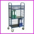 w�zek do przewozu dokument�w, 3 boki osiatkowane, 2 p�ki pod segregatory + 1 g�rna p�ka/kosz