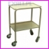 W�zek-stolik 2-p�kowy na k�kach metal-guma o �rednicy 100mm, wymiary 600x400x700mm, kolor popielaty