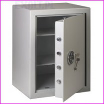 Sejf gabinetowy MNO-65, wymiary zewn. 666x490x420 mm , masa w�asna 99 kg, p�ek: 2, pojemno�� 60 litr�w, zamek na klucz, kolor RAL 1013