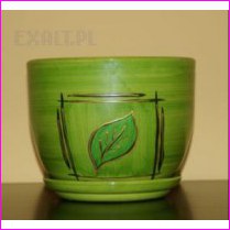 Doniczka Ceramiczna Classic 2 o �rednicy 16,5cm. Wz�r Li��. Fioletowa. Cena za 6szt